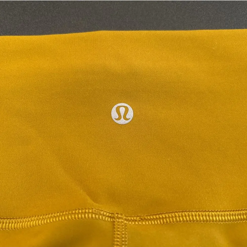 Lululemon Mustard Yellow High Rise Bike Shorts, Size 0